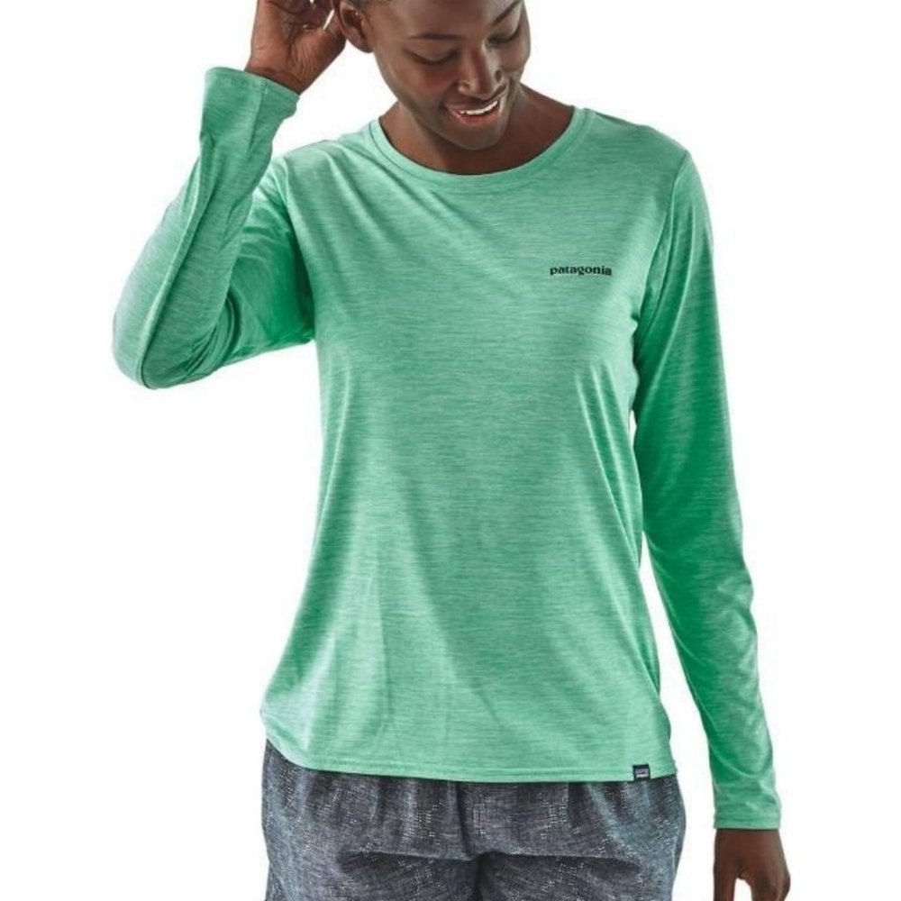 Patagonia Long Sleeved Capilene Cool Daily Graphic Shirt Green Boardshort